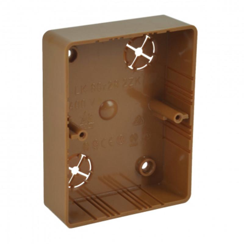 Коробка распределительная LK 80X28 2ZK (I2) 105х81х28 мм (Цвет Дуб темный)